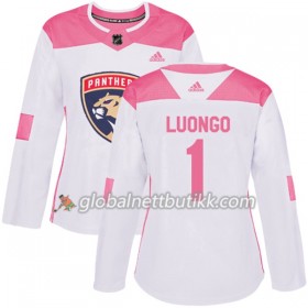 Florida Panthers Hockeydrakt Roberto Luongo 1 2017-2018 Hvit Rosa Fashion Adidas Authentic - Dame
